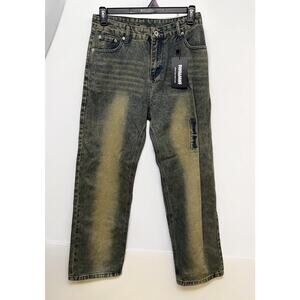 NWT Smart Break Unisex Jeans Faded Denim Pants Women's Size Large